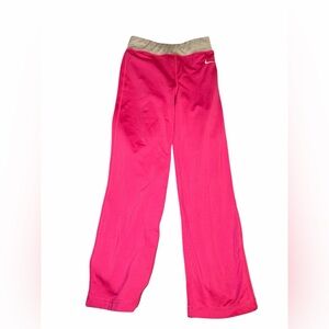 Nike Dri Fit Flare Leggings Pink Girls Size 6x. Inseam 21in, waist 20in